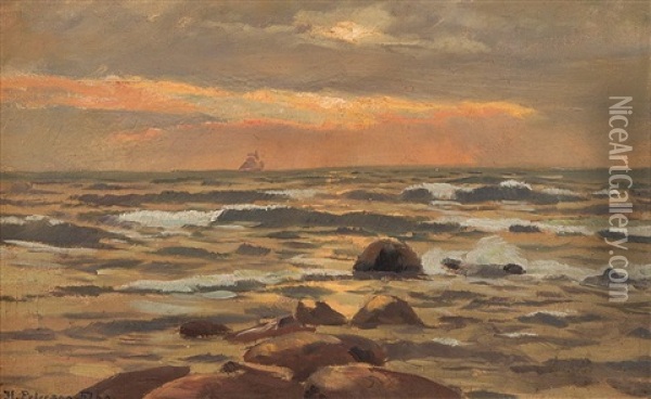 Nordsee Oil Painting - Heinrich Petersen-Flensburg