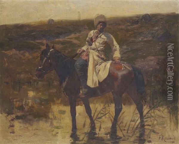 The Cossack Oil Painting - Franz Roubaud