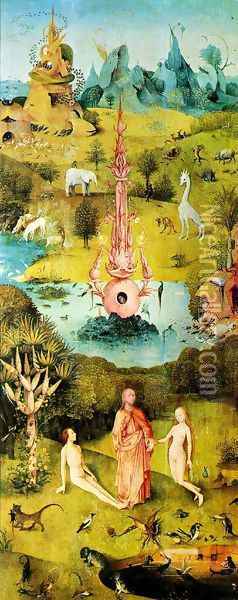 The Garden of Earthly Delights, The Earthly Paradise (Garden of Eden) Oil Painting - Hieronymous Bosch