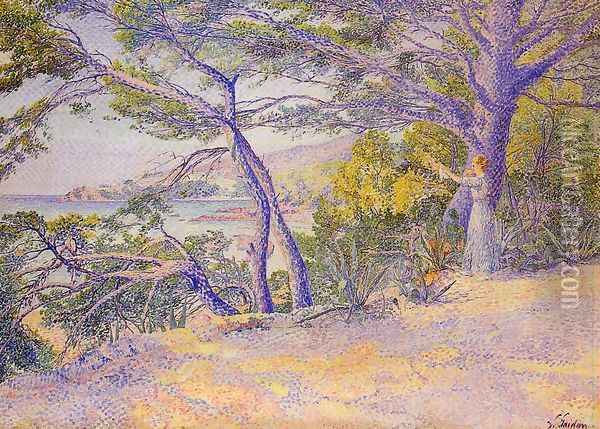 Under the Pines at Carqueiranne Oil Painting - Louis Gaidan