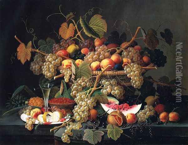 Still Life with Fruit XII Oil Painting - Severin Roesen