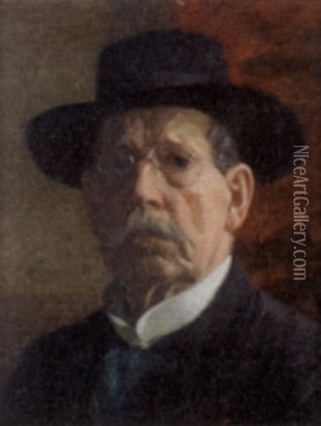 Self-portrait Oil Painting - Nils Forsberg Sr.