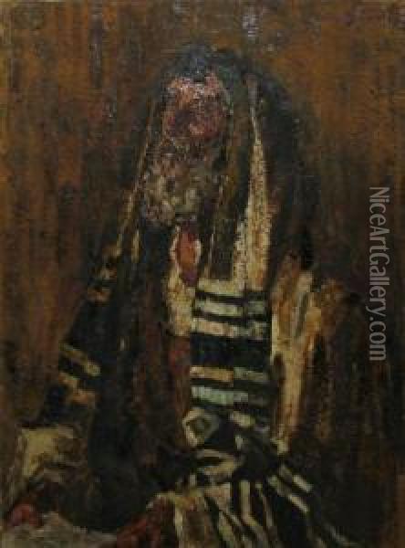 Rabinul Oil Painting - Octav Bancila
