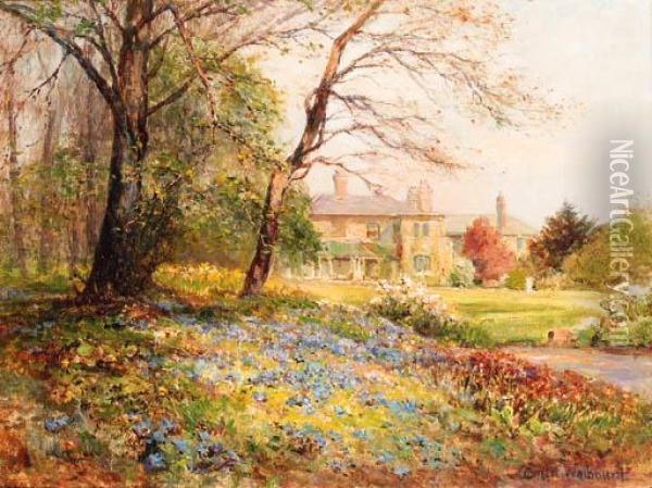 A Woodland Garden In Spring Oil Painting - Ernst Walbourn