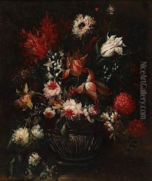Nature Morte Au Bouquet De Fleurs Oil Painting - Tommaso Realfonso