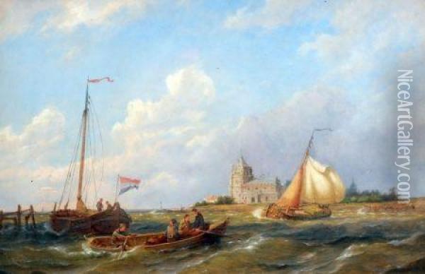 The Abby Of Egmond On Sea, Holland Oil Painting - Pieter Cornelis Dommershuijzen