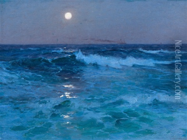 Clair De Lune Sur La Mer Oil Painting - Lionel Walden