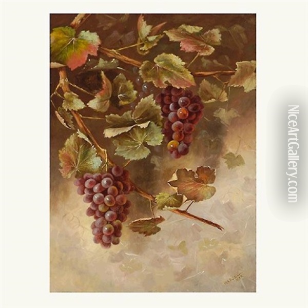 Still Life With Grapes Oil Painting - Helen Ann Buteau