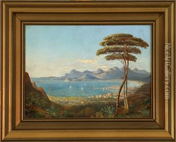 View Of The Bay Of Naples Oil Painting - Harald Peter William Schumacher