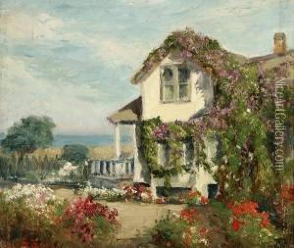 Vine Clad Cottage-pacific Grove Oil Painting - William Adam