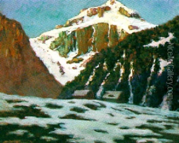 Paysage De Montagne En Hiver Oil Painting - Victor Charreton