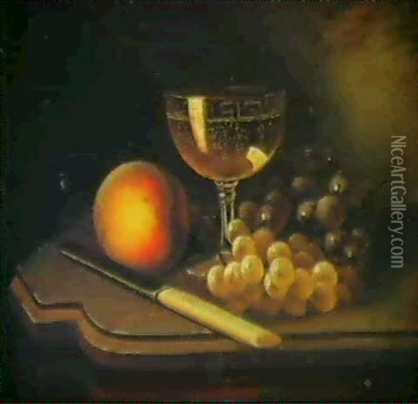 Champagne And Fruit Oil Painting - William Mason Brown