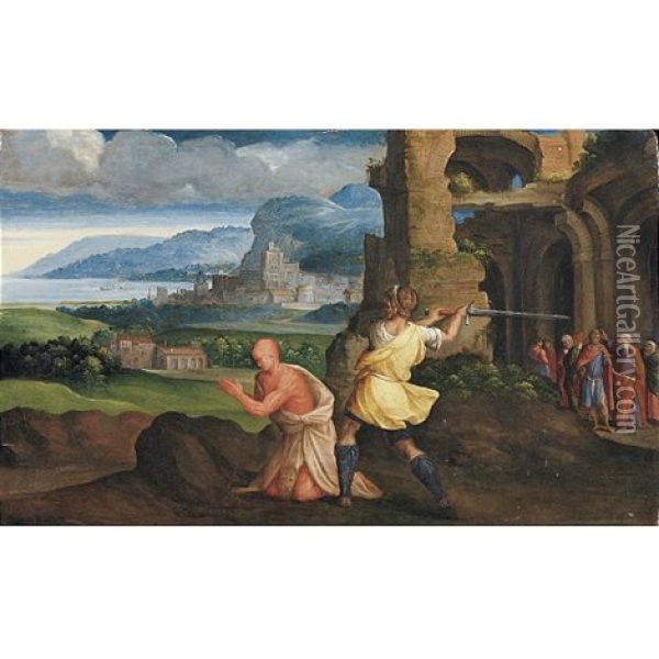 The Beheading Of St. Bartolomew (a Predella Of An Altar Piece) Oil Painting - Benvenuto Tisi da Garofalo