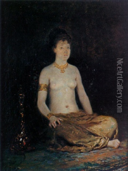 Jeune Femme Orientaliste Assise Oil Painting - Fernand Cormon