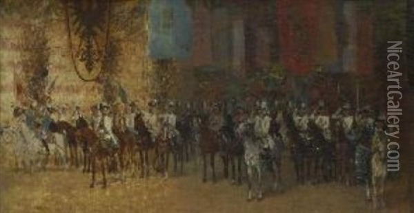Caroussel Zur Feier Des 200jahrigen Regiments Jubilaum Oil Painting - Heinrich Lang