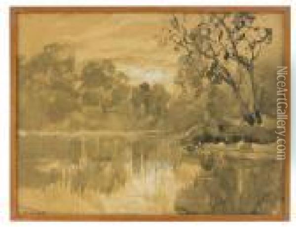 The Lake Oil Painting - Isaak Ilyich Levitan