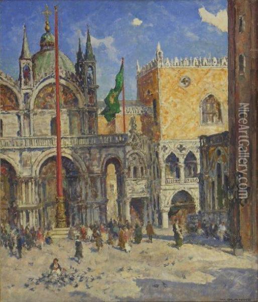La Place Saint Marc Oil Painting - Wilhelm Blanke