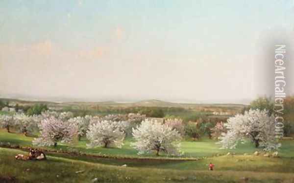 Apple Orchard 1878 Oil Painting - Nelson Augustus Moore