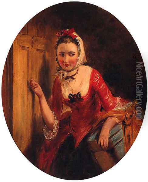 A Knock at the Door Oil Painting - Abraham Solomon