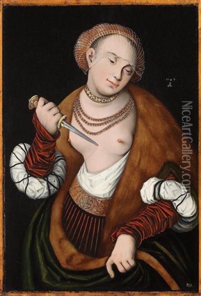 Lukrezia, Kniestuck Oil Painting - Lucas Cranach the Elder