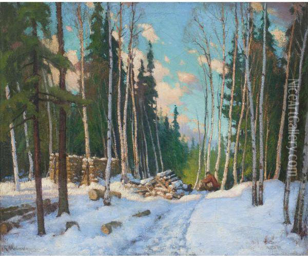 Winter Oil Painting - George Arthur Kulmala