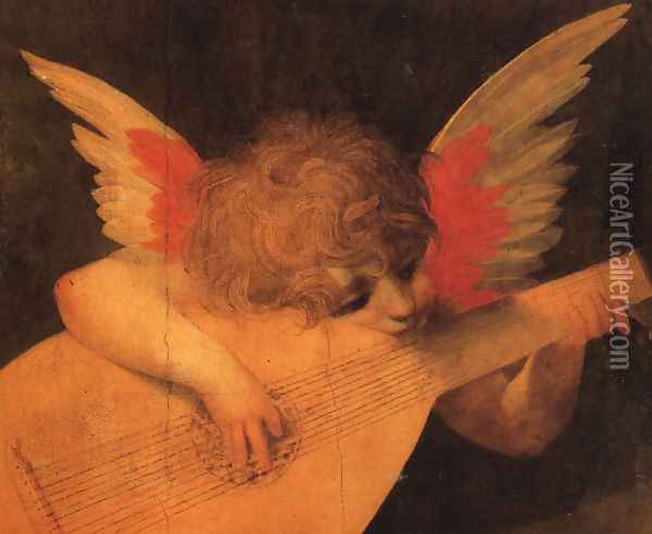 Musician Angel c. 1520 Oil Painting - Fiorentino Rosso