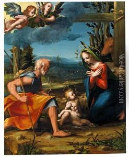 Die Heiligefamilie Oil Painting - Francesco Maria Rondani