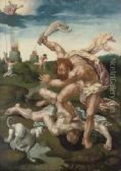Cain And Abel Oil Painting - Jan Mabuse