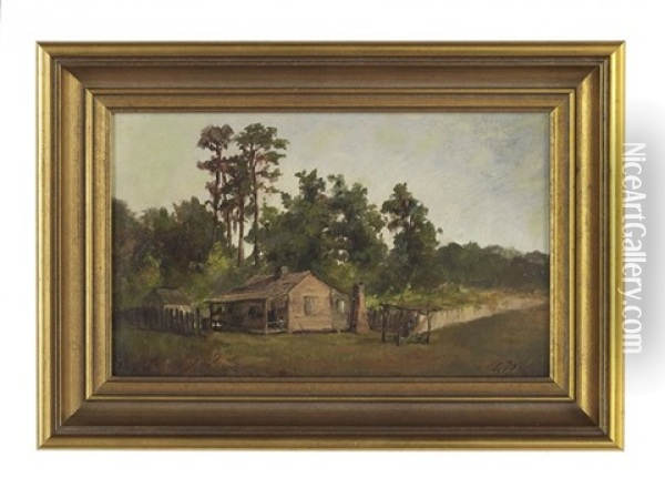 Southern Cabin Scene Oil Painting - August Norieri