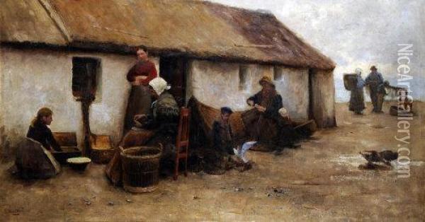 Fisher Life Oil Painting - Thomas Millie Dow