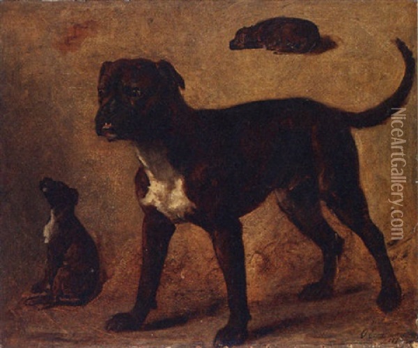 A Boxer Oil Painting - Otto Eerelman