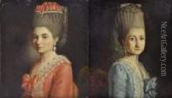 Portrait De Marie Elisabeth Brocard De Montcavrel, Nee Gamard De Courcelles Oil Painting - Jacques Louis David