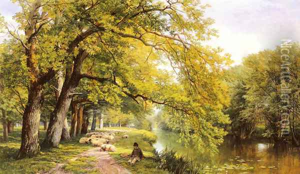 At Ockman, Surrey in Summer Oil Painting - Frederick William Hulme