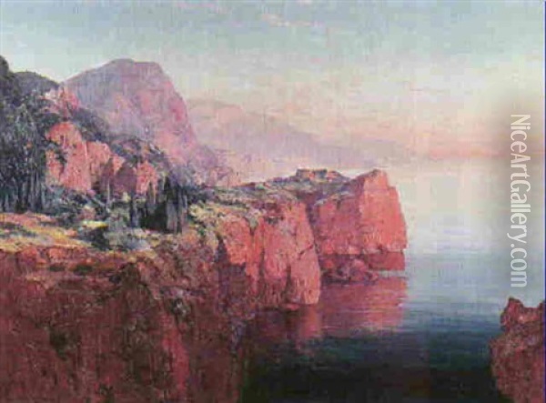Calanques, Cote Algerienne Oil Painting - Eugene F. A. Deshayes