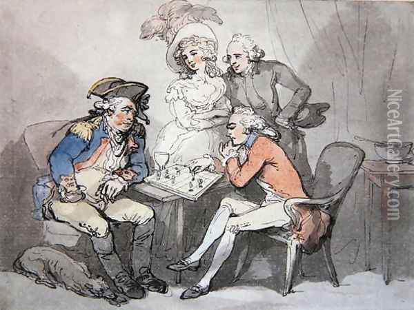 Checkmate, c.1790 Oil Painting - Thomas Rowlandson