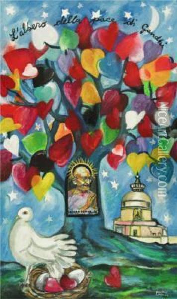 L'albero Della Pace Di Gandhi Oil Painting - Lucy Molinos