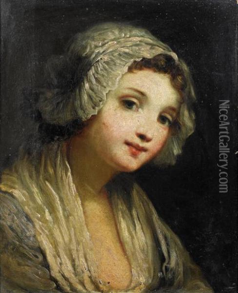 Head Of A Young Girl Oil Painting - Jean Baptiste Greuze