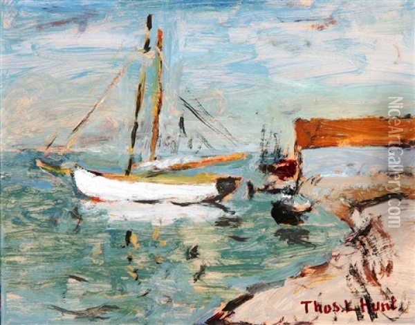 Boats At Rest Oil Painting - Thomas Lorraine Hunt