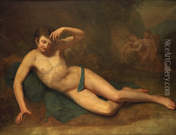 Narcisse Oil Painting - Anne-Louis Girodet de Roucy-Trioson