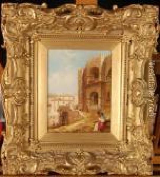 Italian Town Scene Oil Painting - William Meadows