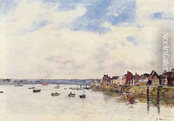 The Seine at Quillebeuf Oil Painting - Eugene Boudin