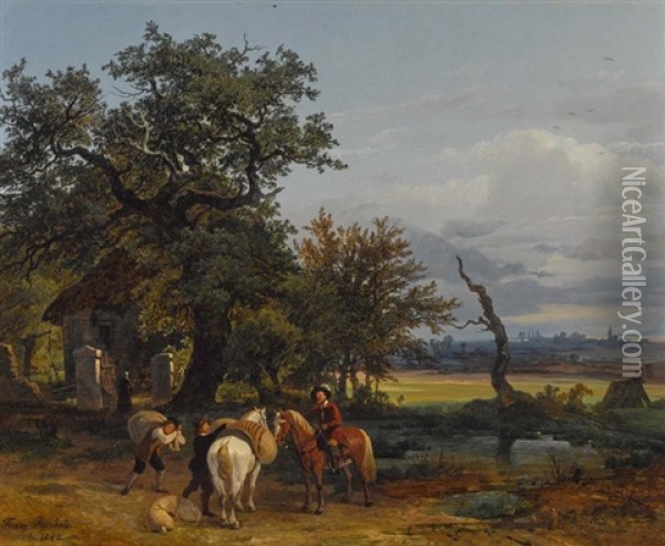 Landschaft Mit Reiter Oil Painting - Franz Reinhold