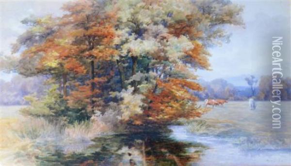 Autumn In An Irish Park Oil Painting - Mary Georgina Barton