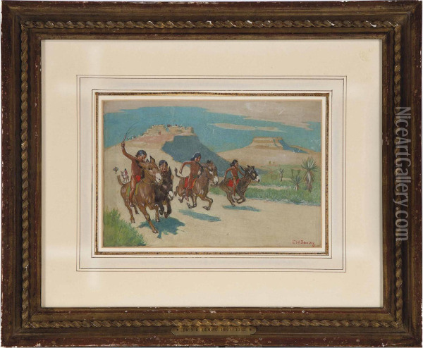 Donkey Race Oil Painting - Edwin Willard Deming