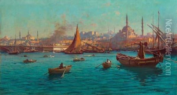 Veduta Di Costantinopoli Oil Painting - Fausto Zonaro
