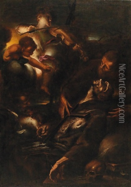 Saint Francis In Ecstasy Oil Painting - Alessandro Magnasco