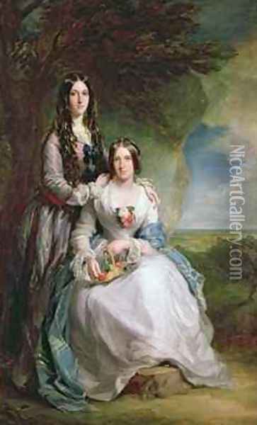 Lady Adeliza Manners and Lady Mary Foley Oil Painting - Sir Francis Grant