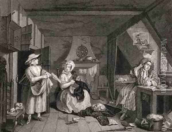 The Distressed Poet from The Works of William Hogarth Oil Painting - William Hogarth