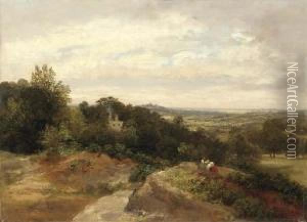Harrow From Hampstead Oil Painting - Thomas Richard Hofland