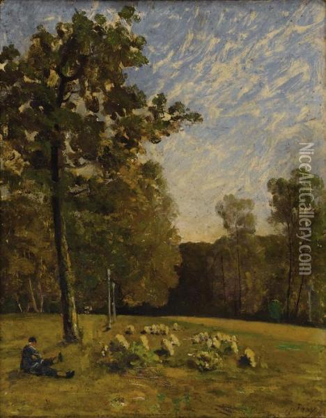 Shepherd's Rest Oil Painting - Louis-Aime Japy